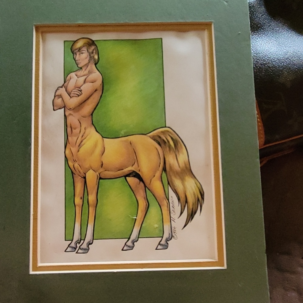 Unusual vintage pencil portrait